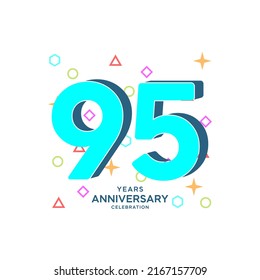 95 Years Anniversary Celebration Vector Template Design Illustration