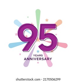 95 Years Anniversary Celebration Vector Template Design Illustration svg