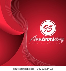 95 years anniversary celebration vector template design illustration