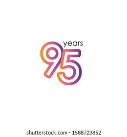 95 Years Anniversary Color full elegant Celebration Vector Template Design Illustration
