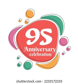 95 Jahre Jubiläumsdesign-Vorlage. Abstrakte Vektorgrafik.