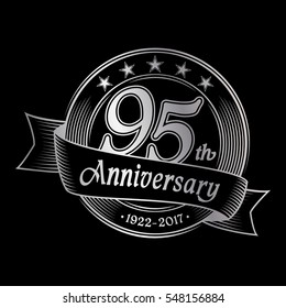 95 years anniversary design template. Vector and illustration.