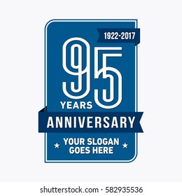 95 years anniversary design template. Vector and illustration.