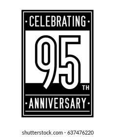 95 years anniversary design template. Vector and illustration.