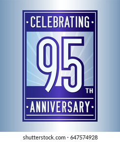 95 years anniversary design template. Vector and illustration.