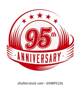 95 years anniversary design template. Vector and illustration. 95th logo.