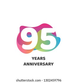 95 Years anniversary design. Vector illustration eps 10