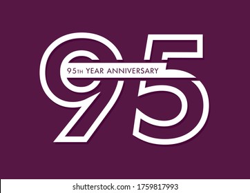 95 years anniversary image vector, 95th anniversary celebration logotype 