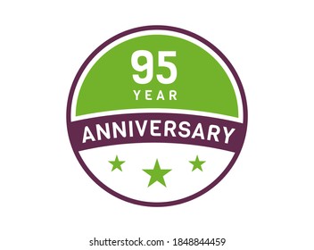 95 years anniversary image, 95 year Anniversary logo isolated on white background svg