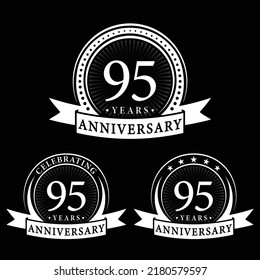 95 years anniversary logo collections. Set of 95th Anniversary logotype template. Vector and illustration.