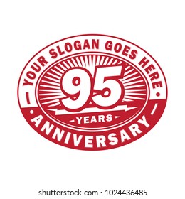 95 years anniversary. Anniversary logo design.