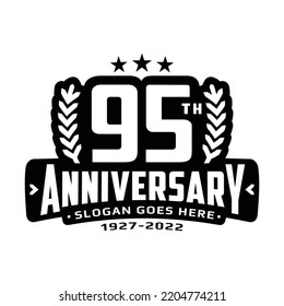 95 years anniversary logo design template. 95th anniversary celebration logotype. Vector and illustration. svg