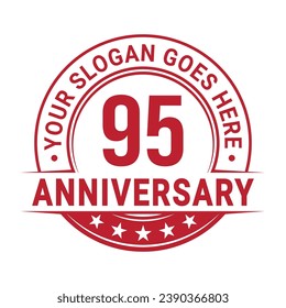 Plantilla de diseño del logotipo de 95 años. 95º aniversario celebrando el logotipo. Vector e ilustración.