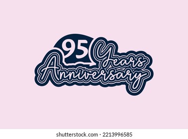 95 years anniversary logo and sticker design