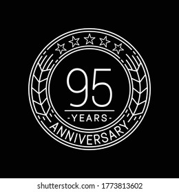 Plantilla de logotipo de 95 años. 95ª línea de arte vector e ilustración.