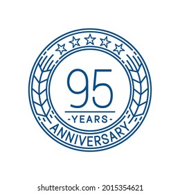 Plantilla de logotipo de 95 años. 95ª línea de arte vector e ilustración.
