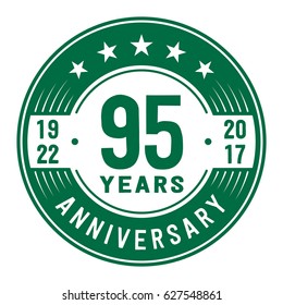 95 years anniversary logo template. Vector and illustration.