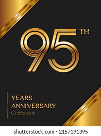 95 Years Anniversary logotype. Anniversary celebration template design for booklet, leaflet, magazine, brochure poster, banner, web, invitation or greeting card. Vector illustrations.