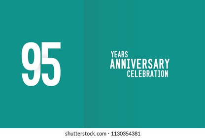 95 Years Anniversary logotype with white flat colored font  for company celebration event, birthday