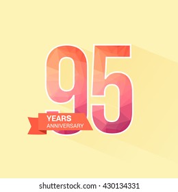 95 Years Anniversary with Low Poly Design