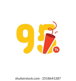95 Years Anniversary Number Fun Design Vector Template Illustration