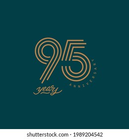 95 years anniversary pictogram vector icon, 95th year birthday logo label. svg