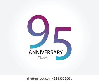 95 years anniversary template logo. svg