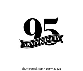 95 Years Anniversary Vector Logo Design Template. 95th Birthday Celebration.