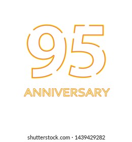 95 years anniversary vector, style  for celebration, logo template