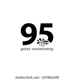 95 years anniversary vector, style  for celebration, logo template