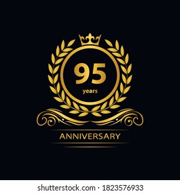 95 years anniversary vector, style  for celebration, logo template