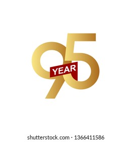 95 Years Anniversary Vector Template Design Illustration
