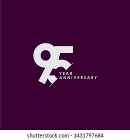 95 Years Anniversary Vector Template Design Illustration