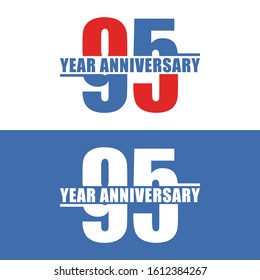 95 Years Anniversary Vector Template Design Illustration