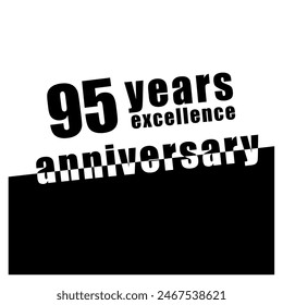 95 years annivesary celebration template design illustration