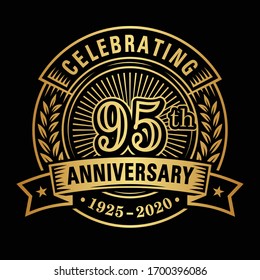 95 years of celebrations design template. 95th logo. Vector and illustrations.