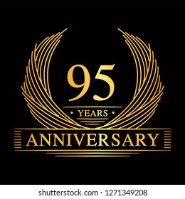 95 years design template. 95th anniversary. Vector and illustration.