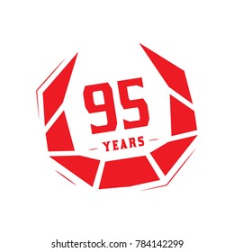 95 years design template. Anniversary vector and illustration template.