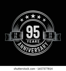 95 years logo design template. 95th anniversary vector and illustration.