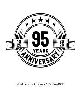 95 years logo design template. 95th anniversary vector and illustration.