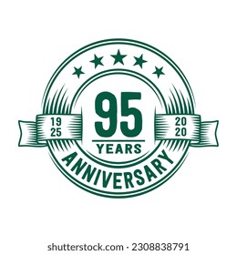 plantilla de diseño de logotipo de 95 años. Vector e ilustración del 95º aniversario.