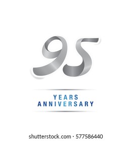 95 years silver anniversary celebration logo , isolated on white background