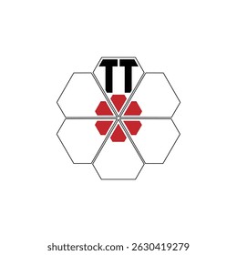 952 diamond shape alphabet letter pentagon geometric educational learning flower logo T T