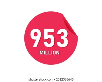 953 million texts on the white background