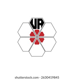 956 diamond shape alphabet letter pentagon geometric educational learning flower logo U A