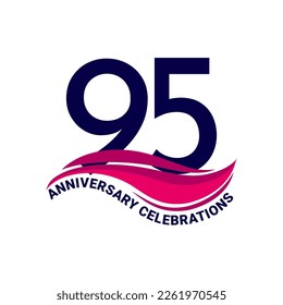 95th anniversary celebration logo design. Vector Eps10