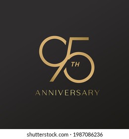 95th anniversary celebration logotype with elegant number shiny gold design svg