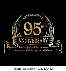 95th anniversary design template. Vector and illustration.