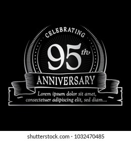 95th anniversary design template. Vector and illustration.