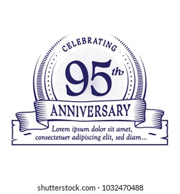 95th anniversary design template. Vector and illustration.